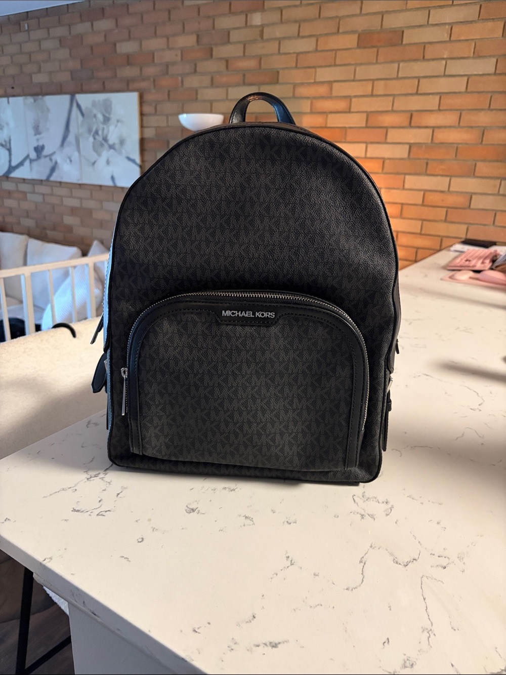 Michael Kors Black Monogram Backpack